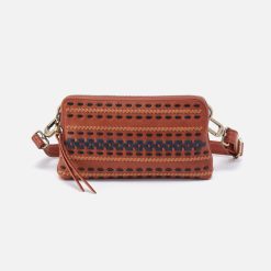 Fern Slim Belt Bag in Smooth Leather with Multi Stitch - Timberline