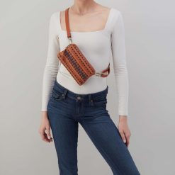 Alternative view of Fern Slim Belt Bag in Smooth Leather with Multi Stitch - Timberline