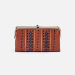 Lauren Clutch-Wallet in Smooth Leather with Multi Stitch - Timberline