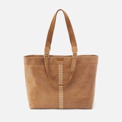 Romy Max Tote in Buffed Leather - Whiskey