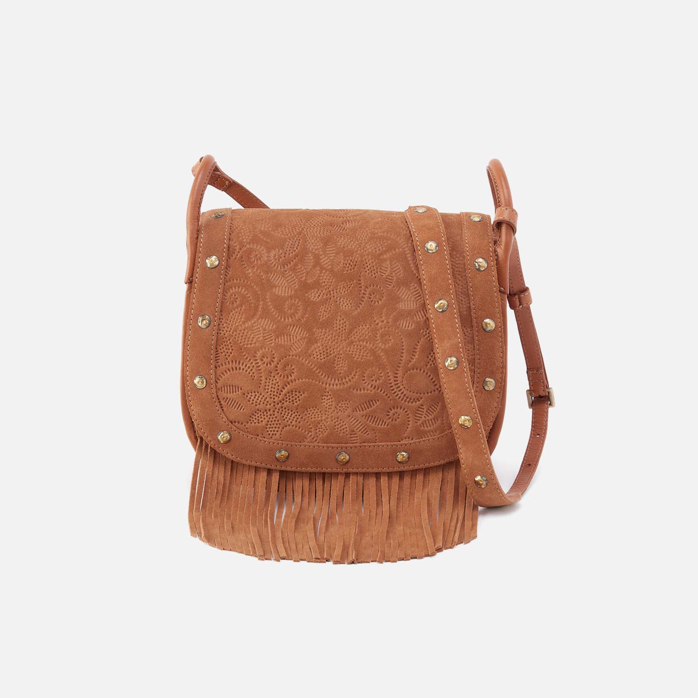Kiva Large Crossbody in Suede Leather - Barley
