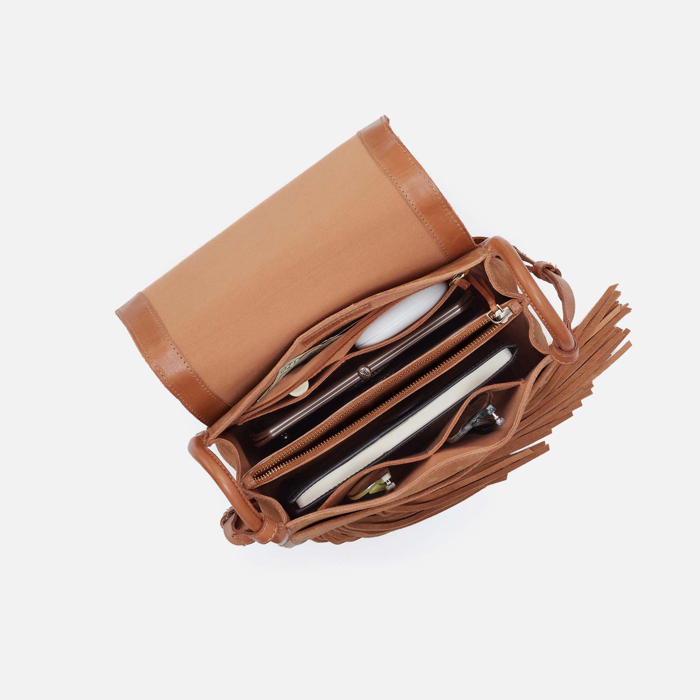 Kiva Large Crossbody in Suede Leather - Barley - Image 4