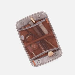 Alternative view of Beauty Cosmetic Pouch in Metallic Leather - Pewter Spur