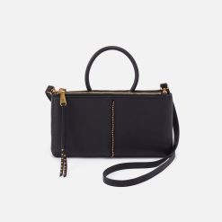 Sable Crossbody in Pebbled Leather - Black