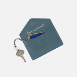 Alternative view of Goldie Card Case in Pebbled Leather - Agave Leaf