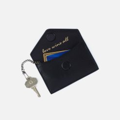 Alternative view of Goldie Card Case in Pebbled Leather - Black