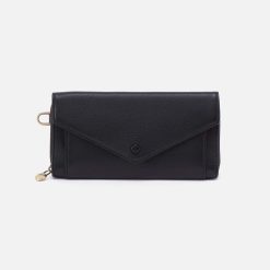 Goldie Large Wallet in Pebbled Leather - Black