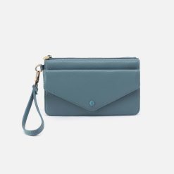 Goldie Wristlet in Pebbled Leather - Agave Leaf