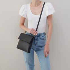 Alternative view of Draft Crossbody in Pebbled Leather - Black