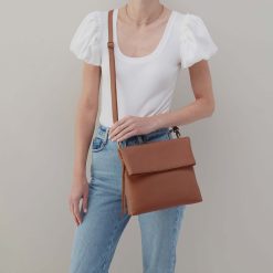 Alternative view of Draft Crossbody in Pebbled Leather - Bridle Brown