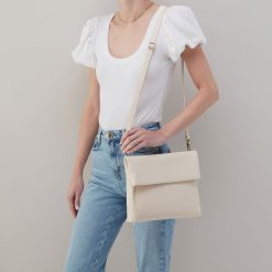 Alternative view of Draft Crossbody In Pebbled Leather - Cream