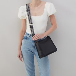 Alternative view of Cass Crossbody In Pebbled Leather - Black