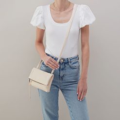 Alternative view of Grant Small Crossbody In Pebbled Leather - Cream