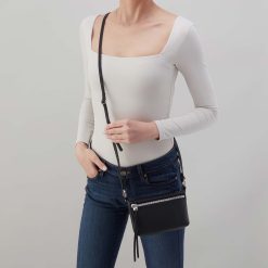 Alternative view of Run About Crossbody in Pebbled Leather - Black