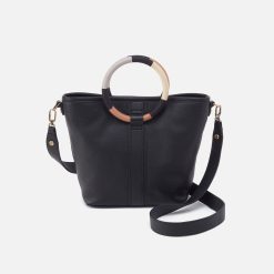 Luna Small Tote In Pebbled Leather - Black