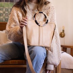 Alternative view of Luna Small Tote In Pebbled Leather - Porcini