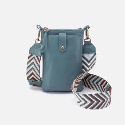 Cass Phone Crossbody in Pebbled Leather - Agave Leaf
