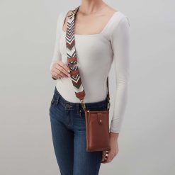 Alternative view of Cass Phone Crossbody in Pebbled Leather - Bridle Brown