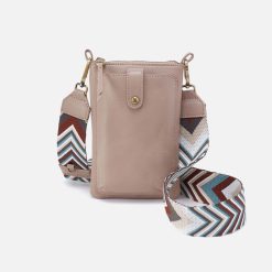 Cass Phone Crossbody in Pebbled Leather - Warm Adobe
