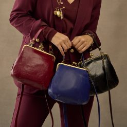 Alternative view of Alba Crossbody in Polished Leather - Winter Violet