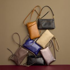 Alternative view of Darcy Crossbody in Metallic Leather - Pewter Spur