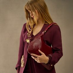 Alternative view of Madison Shoulder in Aniline Gloss Leather - Garnet Gloss
