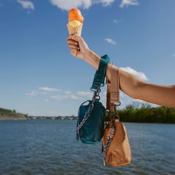 Alternative view of QUICK CINCH CROSSBODY in CaRefiber recycled nylon - Teal