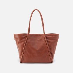 Phoebe Tote In Smooth Leather - Saddle