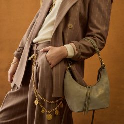Alternative view of Astrid Small Crossbody in Nubuck Leather - Golden Granite