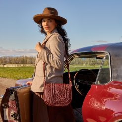 Alternative view of Kiva Large Crossbody in Washed Leather - Chestnut