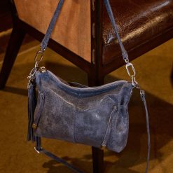 Alternative view of Kori Crossbody in Buffed Leather - Indigo Sky