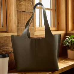 Alternative view of Vida Tote in Micro Pebbled Leather - Desert Palm