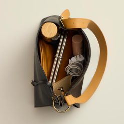 Alternative view of Rayna Shoulder Bag in Double-Faced Leather - Black