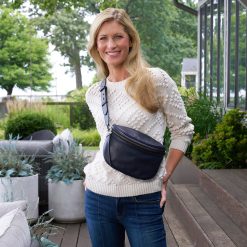 Alternative view of Juno Belt Bag in Smooth Leather - Navy