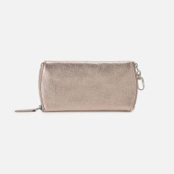 Spark Double Eyeglass Case In Metallic Leather - Cameo Quartz