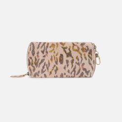 Spark Double Eyeglass Case In Printed Leather - Summer Safari
