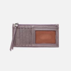Carte Card Case in Metallic Leather - Pewter Spur