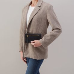 Alternative view of Lumen Continental Wallet in Pebbled Leather - Black