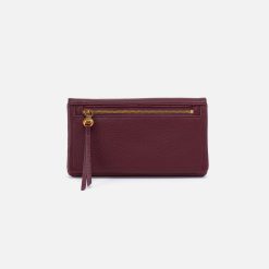 Lumen Continental Wallet in Pebbled Leather - Mulberry Glaze