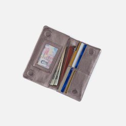 Alternative view of Lumen Continental Wallet in Metallic Leather - Pewter Spur