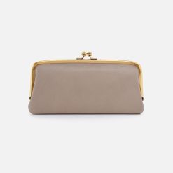 Cora Large Frame Wallet in Pebbled Leather - Taupe