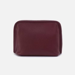 Beauty Cosmetic Pouch in Pebbled Leather - Mulberry Glaze