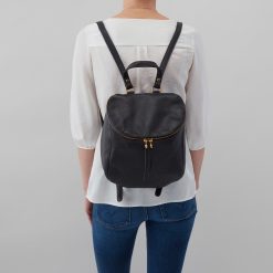 Alternative view of River Backpack in Pebbled Leather - Black