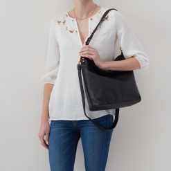 Alternative view of Pier Shoulder Bag in Pebbled Leather - Black