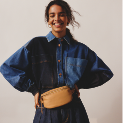 Alternative view of Fern Belt Bag In Pebbled Leather - Sandstorm