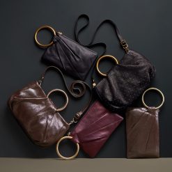 Alternative view of Sheila Ring Clutch In Metallic Leather - Coffee Galaxy