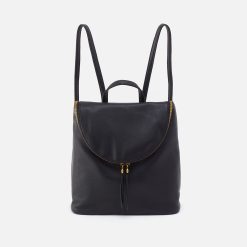 Fern Backpack in Pebbled Leather - Black