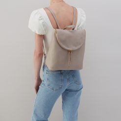 Alternative view of Fern Backpack in Pebbled Leather - Taupe