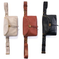 Alternative view of Fern Large Belt Bag in Pebbled Leather - Taupe