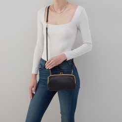 Alternative view of Cora Wallet Crossbody In Pebbled Leather - Black